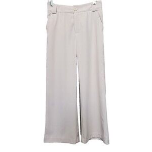 Momni Beige Trouser Pants Belt Loops Pockets Size Medium Minimalist Capsule